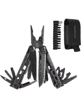 25-in-1 Multitool with Spring Loaded Pliers, Safety Lock, Stainless Steel